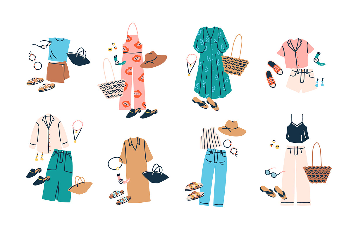 Stylish vacation clothes set, an Illustration by Good Studio (Photo 2 of 4)