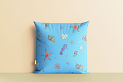 Blue Sea Life seamless pattern, a Seasonal Illustration by NatArt (Thumbnail 2 of 3)