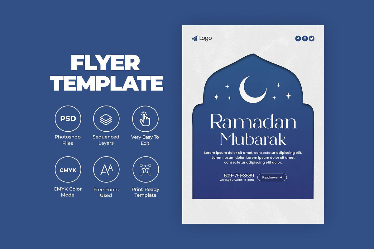 Ramadan Mubarak Flyer Template, a Flyer Template by Saman Osama (Photo 1 of 2)