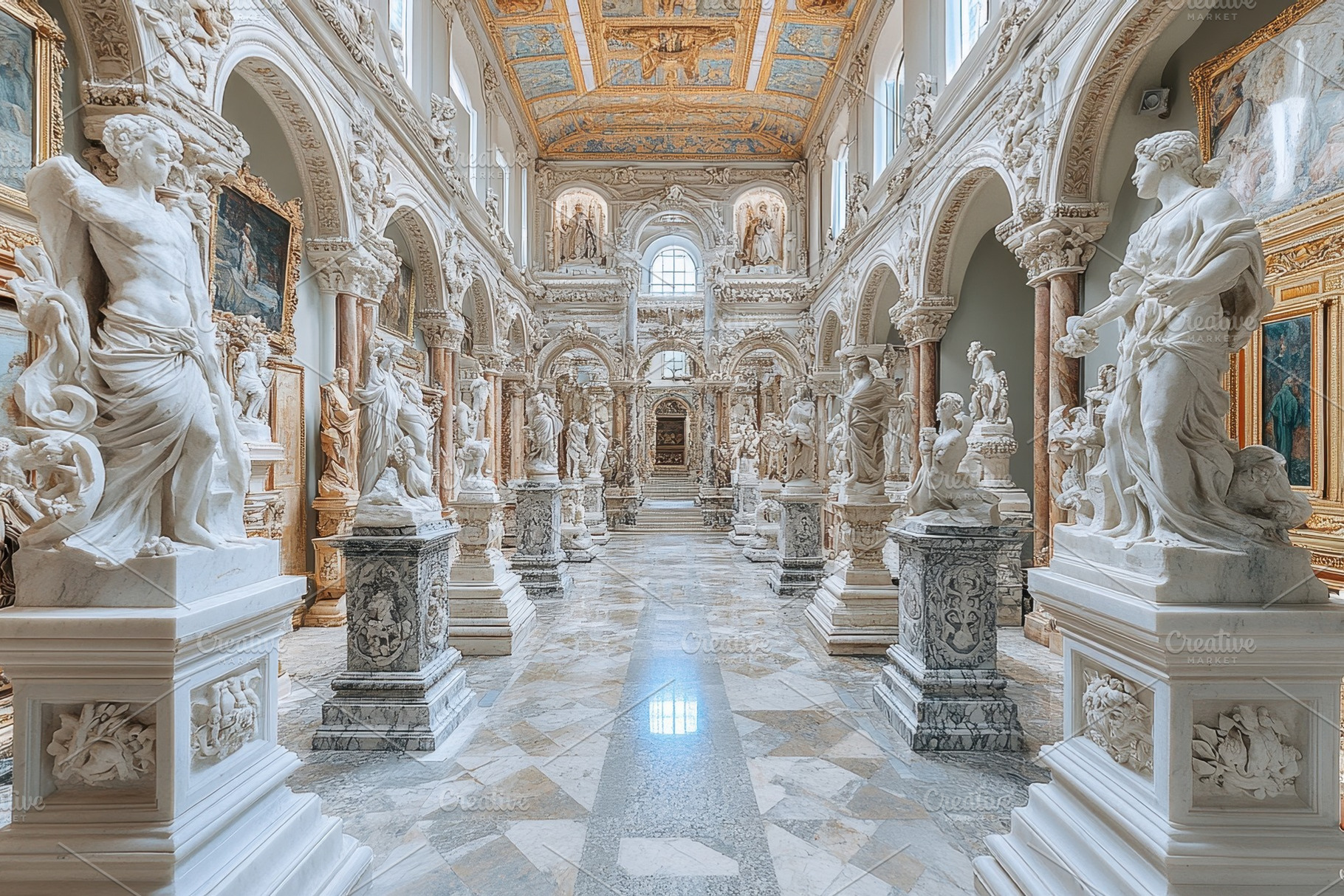 Majestic display of marble sculpture, a Photo by Tanuart