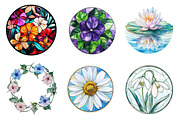 Round Stained Glass of Birth Month, an Illustration by CreationArt (Thumbnail 3 of 5)