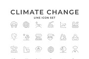 Set line icons of climate change, an Outline Icon by motorama (Thumbnail 1 of 2)