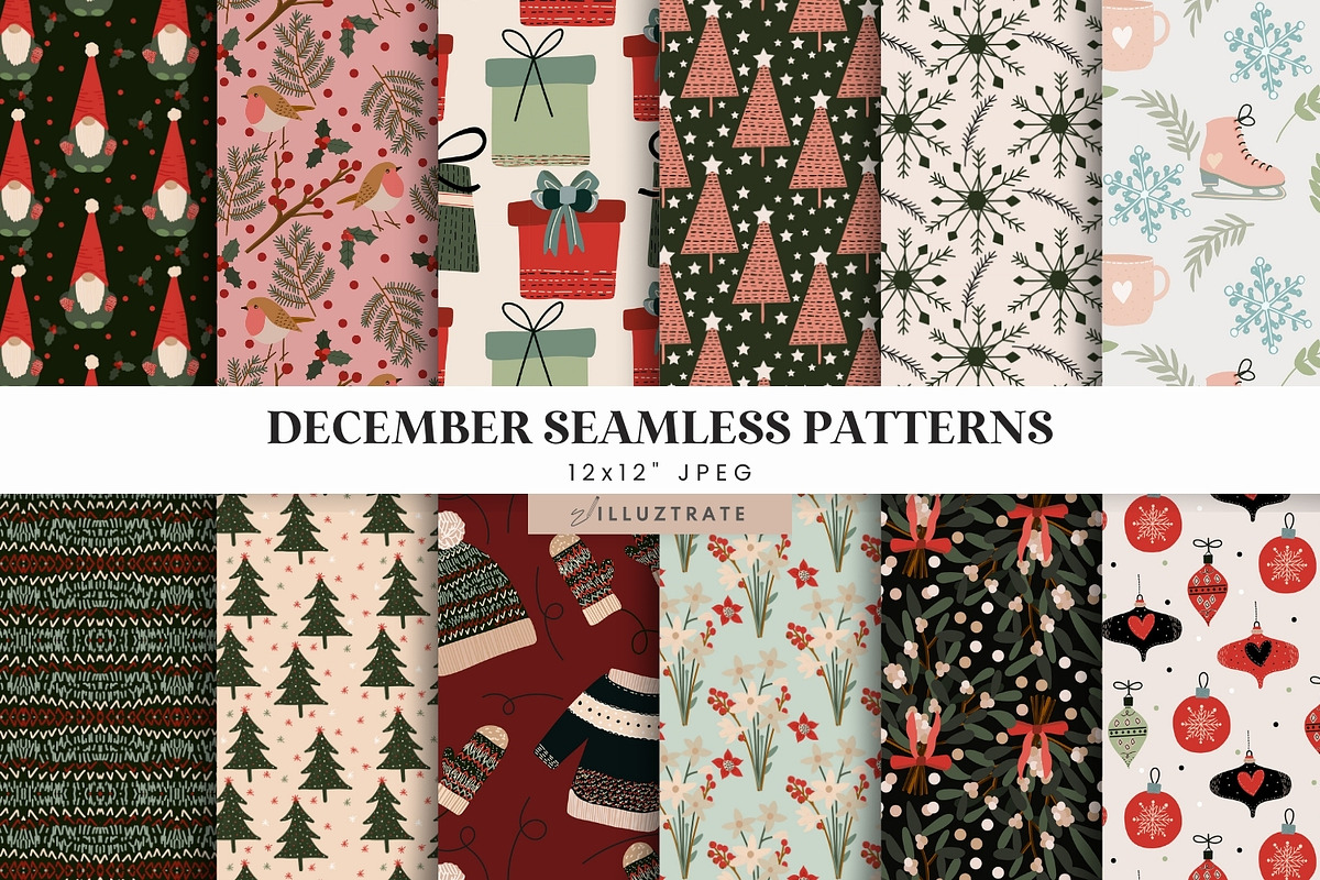 Festive Christmas Pattern Pack, a Pattern Graphic by illuztrate (Photo 1 of 5)