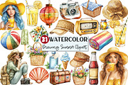 Vintage Drawing Summer Clipart, an Illustration by Rose Art (Thumbnail 1 of 4)