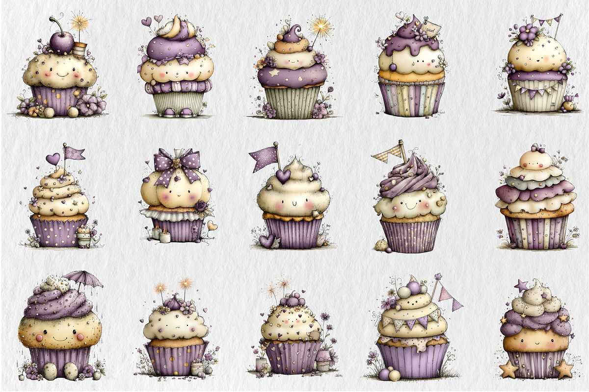 Whimsical4th of July Cupcake Clipart, a Seasonal Illustration by Rose Art (Photo 2 of 6)