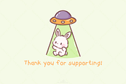 Kawaii Bunny Alien Clipart, an Animal Illustration by Blumensdiary (Thumbnail 7 of 7)