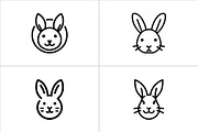 Rabbit Outline Logo Set, a Branding & Logo Template by Vectorium Studio (Thumbnail 1 of 5)