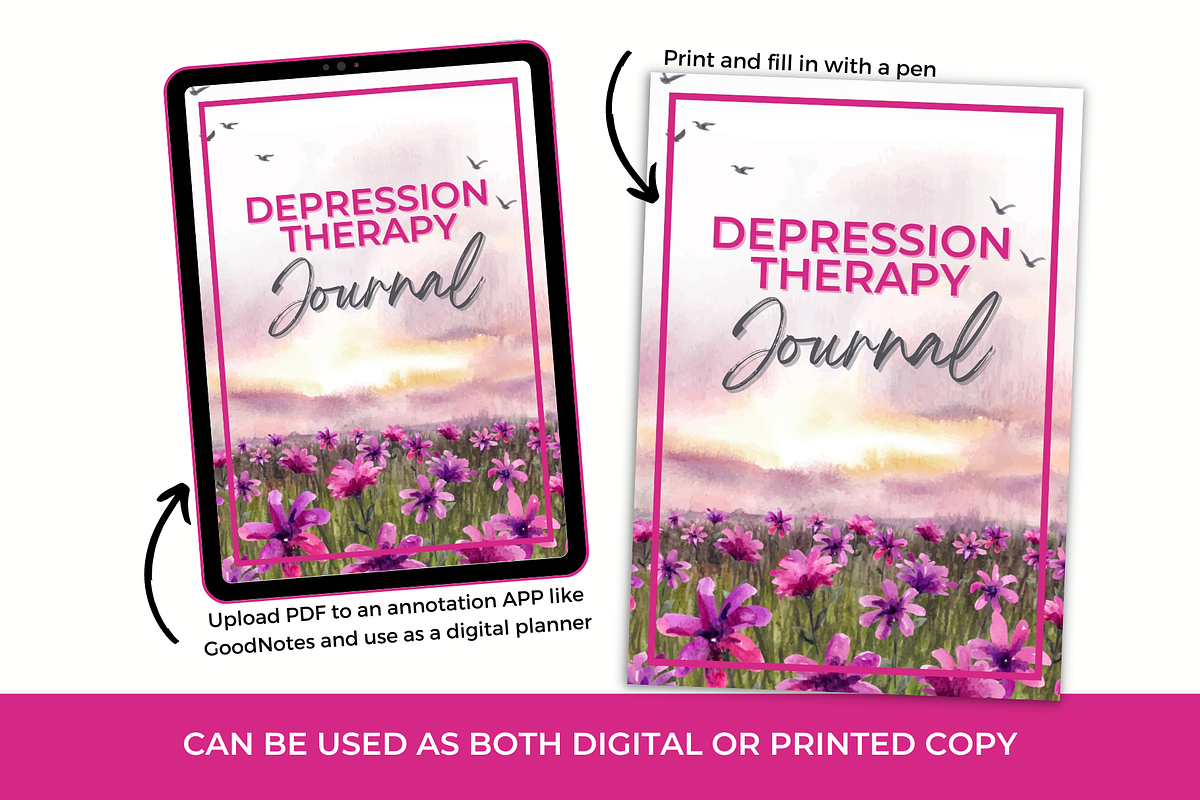 Depression Mental Health Journal, a Stationery Template by Jennifer Magri Templates (Photo 3 of 8)