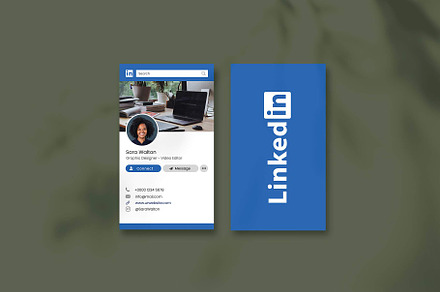 Linkedin Business Card, a Business Card Template by Saman Osama