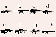 Weapons Silhouettes Dingbats Font, a Symbol Font by Minimalartstudio (Thumbnail 5 of 11)