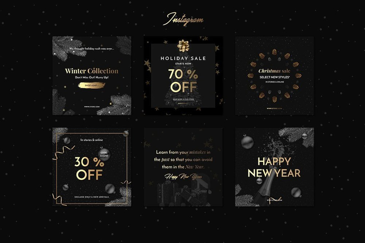 Holiday Social Media Pack, a Templates & Theme by Uidea (Photo 2 of 4)