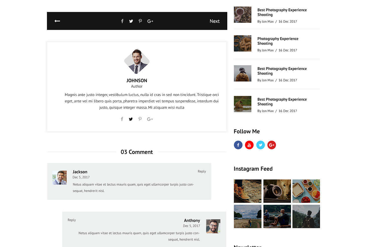 My Blog - Web Template PSD, a Templates & Theme by Themeix (Photo 4 of 5)