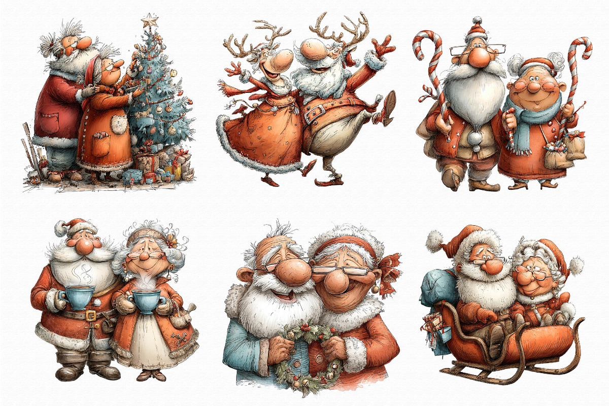 Christmas couple clipart, an Illustration by Libby Wishes (Photo 3 of 6)