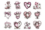 Whimsical Howdy Valentine's Clipart, an Illustration by Design Market (Thumbnail 3 of 3)