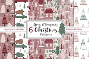 Green & Burgundy Christmas Patterns, a Pattern Graphic by DrawStudio1988 (Thumbnail 1 of 10)