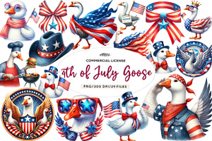 4th of July Goose Sublimation, an Illustration by CreationArt