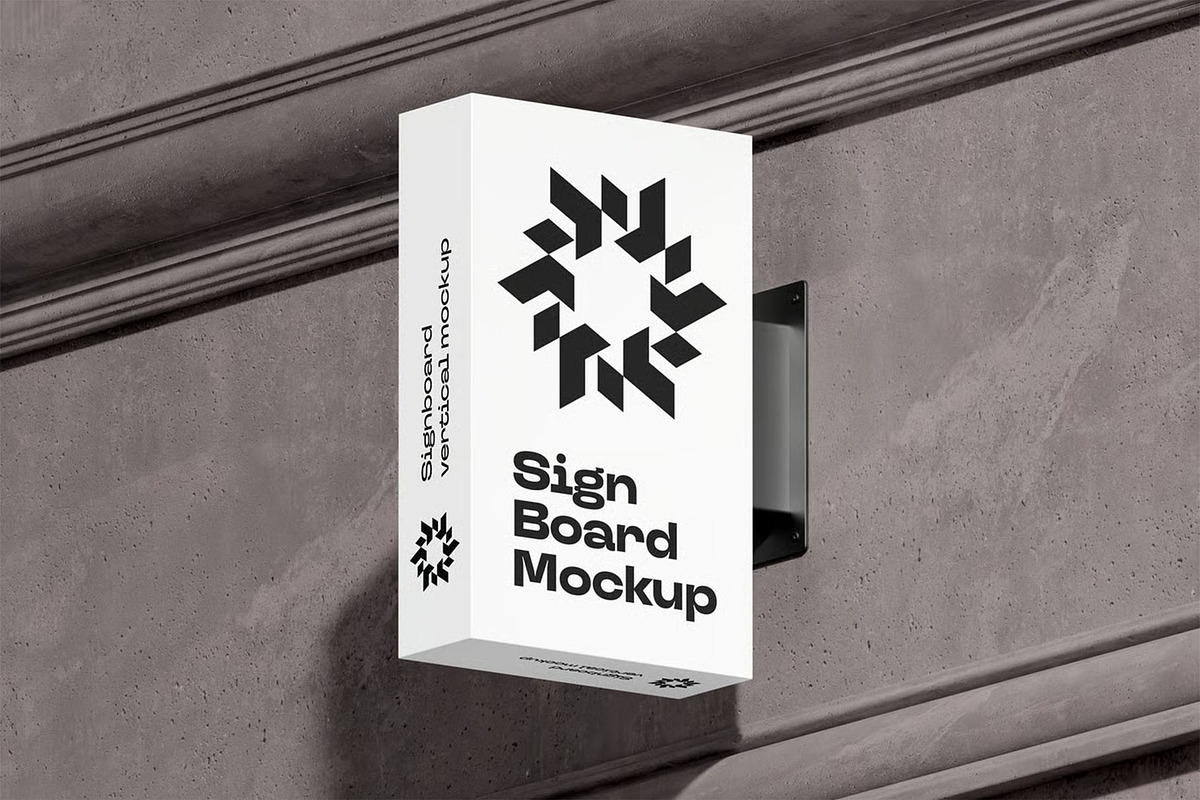 Signboard Vertical Mock-up, an Advertising Mockup by zippypixelstudio (Photo 7 of 14)