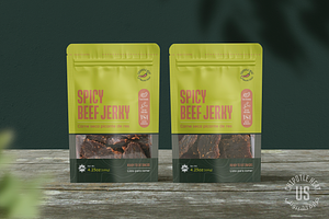 Spicy Beef Jerky Pouch Template US