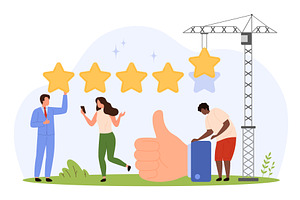 Giving Positive Feedback & Ratings, a Finance Illustration by Flashvector