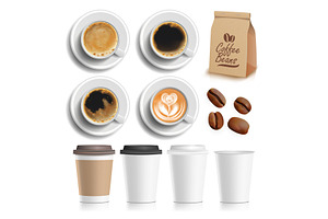 Coffee Beans, Drink, Cup And Package