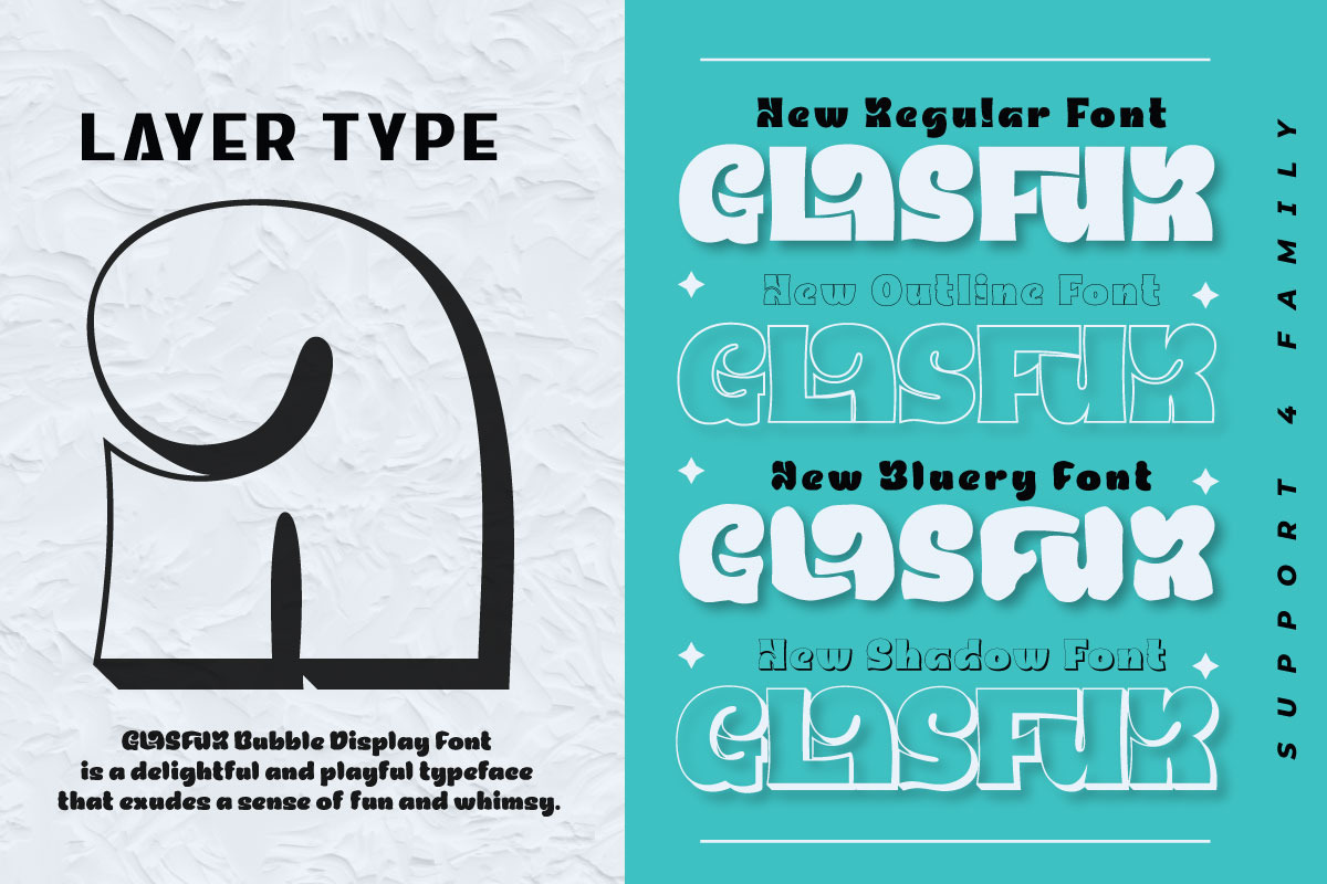Glasfur - Bubble Display Font, a Handwritten Font by twinstd (Photo 4 of 10)