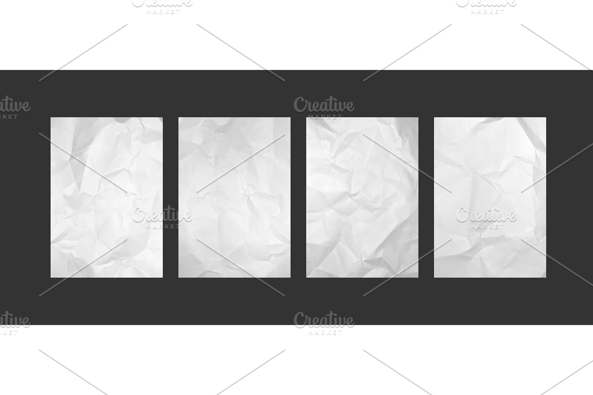 Crumpled paper sheets with wrinkles, a Texture Illustration by Frogella