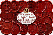 Elegant Red Wax Seal Stamp Clipart B, an Illustration by SVGArt (Thumbnail 1 of 8)