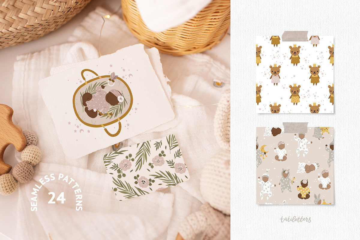 Newborn baby Illustrations & Pattern, an Animal Illustration by tatiletters (Photo 10 of 14)