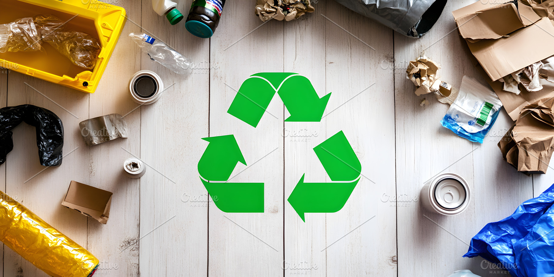 Recycling concept with scattered was, an Industrial Photo by Photostock