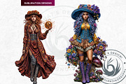 Fantasy witches clipart Set, a Person Illustration by ThatsDesignArt (Thumbnail 5 of 10)