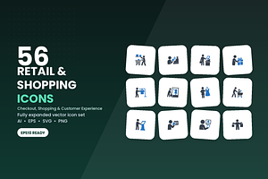 56 Retail & Shopping Icons, a Duotone Icon by Symbolic Language