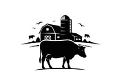 Farm Cow Silhouette Vector Bundle, an Illustration by Designs_River (Thumbnail 31 of 51)