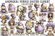 Whimsical Purple Easter Clipart, an Illustration by OK Design (Thumbnail 1 of 6)
