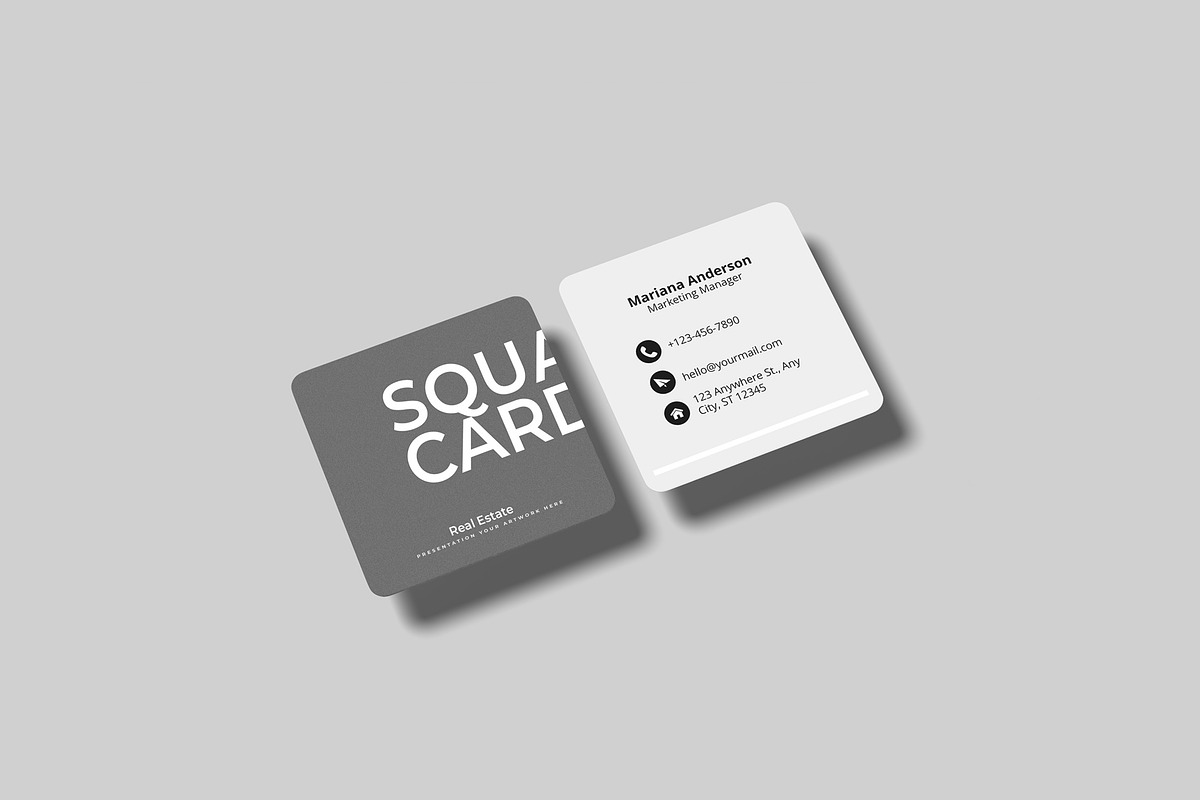 Square Business Card Mockup, an Advertising Mockup by Lxadesign (Photo 7 of 10)