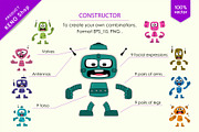 9 Funny cartoon robots. Tshirt, PNG., an Animal Illustration by KENO Mascots (Thumbnail 5 of 5)