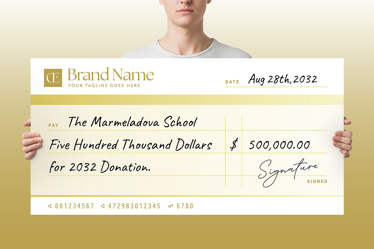 Giant Cheque Template, a Stationery Template by BrandPacks (Photo 3 of 6)