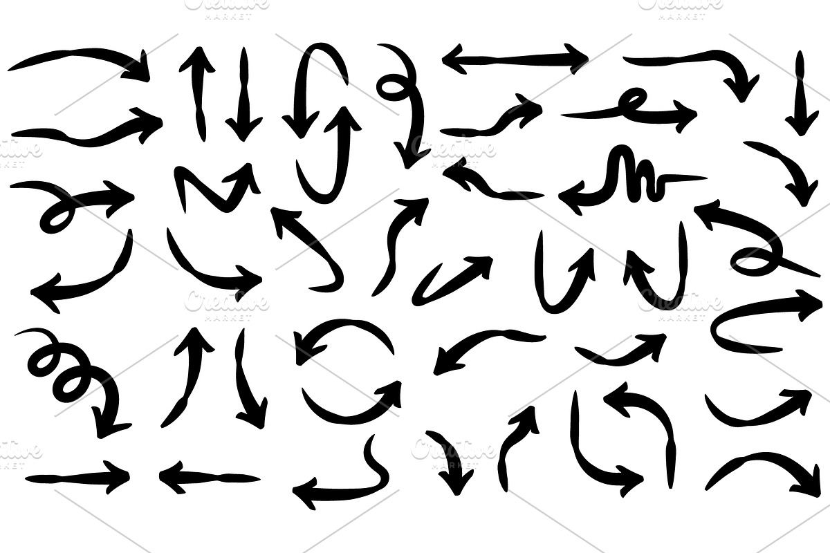Set of thick hand drawn arrows, a Decorative Illustration by Yayasya (Photo 2 of 3)