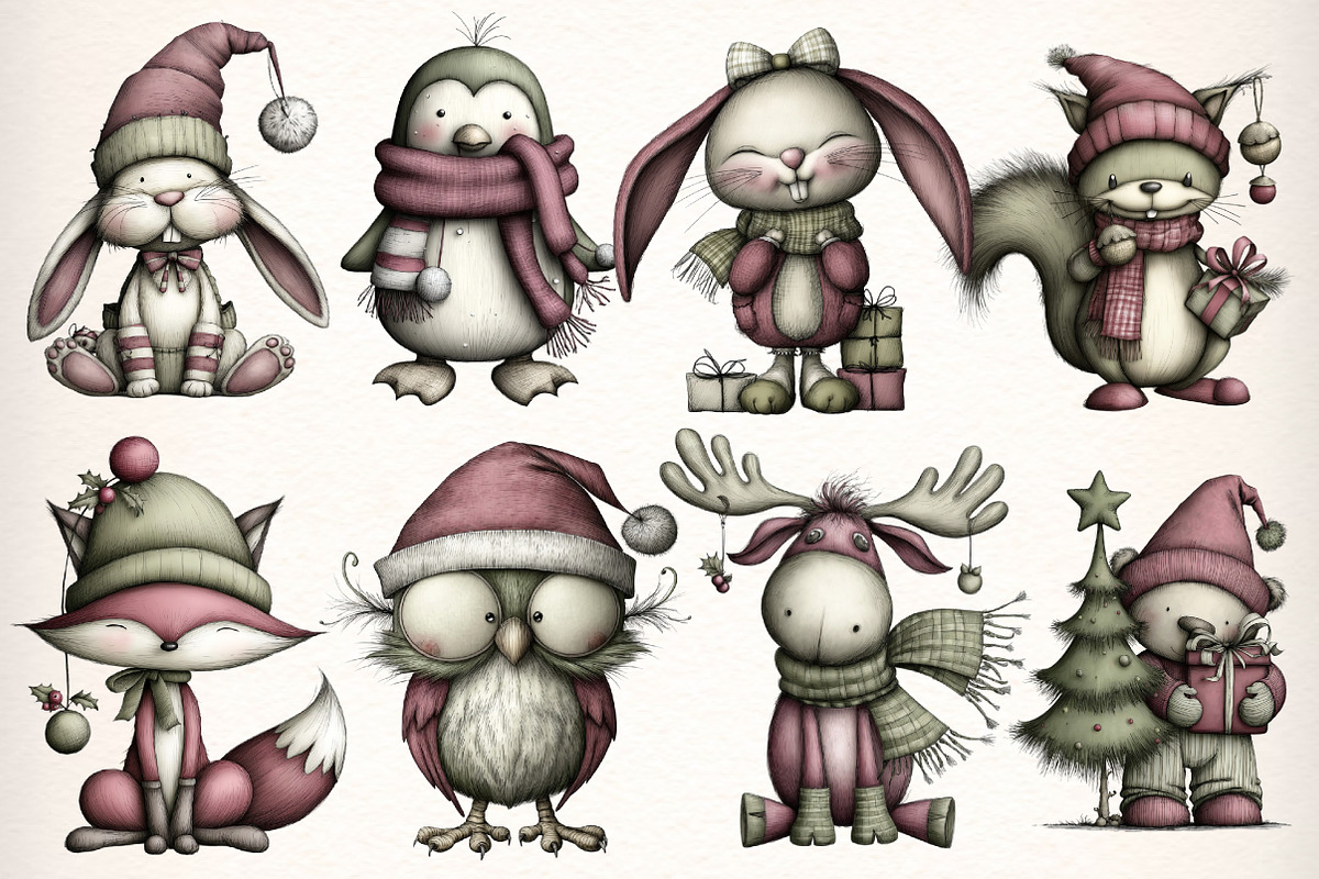 Whimsical Animals Clipart Bundle, an Illustration by Dream Creation (Photo 2 of 7)