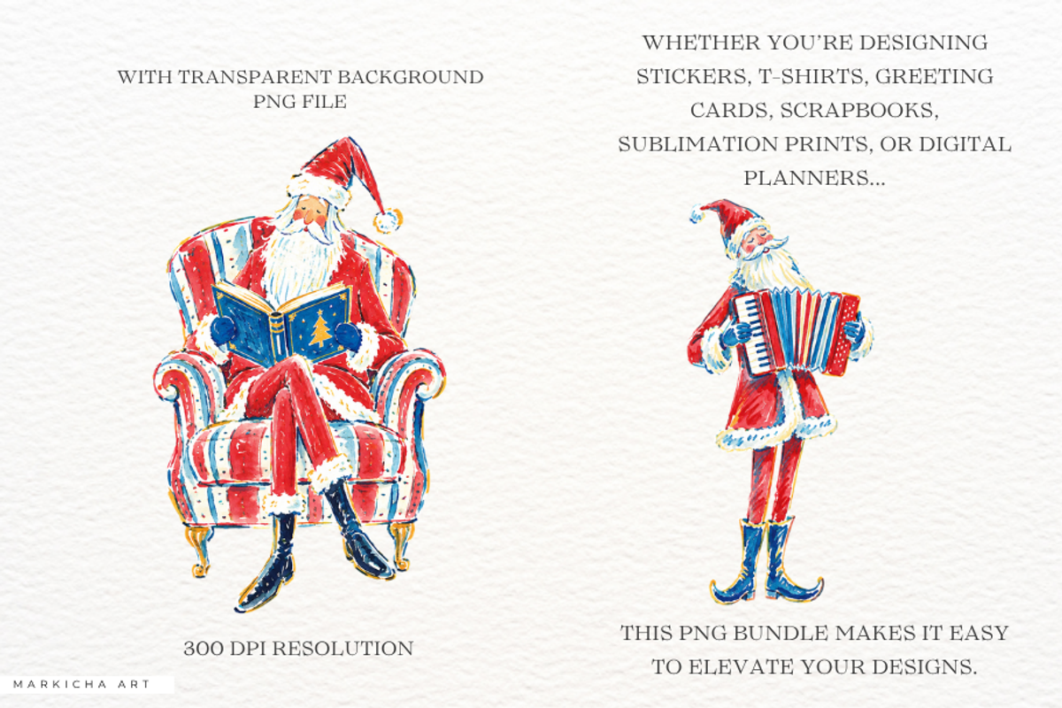 Quirky Santa PNG, a Seasonal Illustration by Markicha Art (Photo 2 of 5)