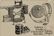 Vintage Sewing Photoshop Brushes preview 4
