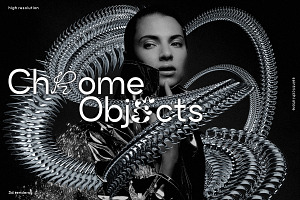 Chrome Elements - 3D Abstract Shapes, a Graphic by saintricchi