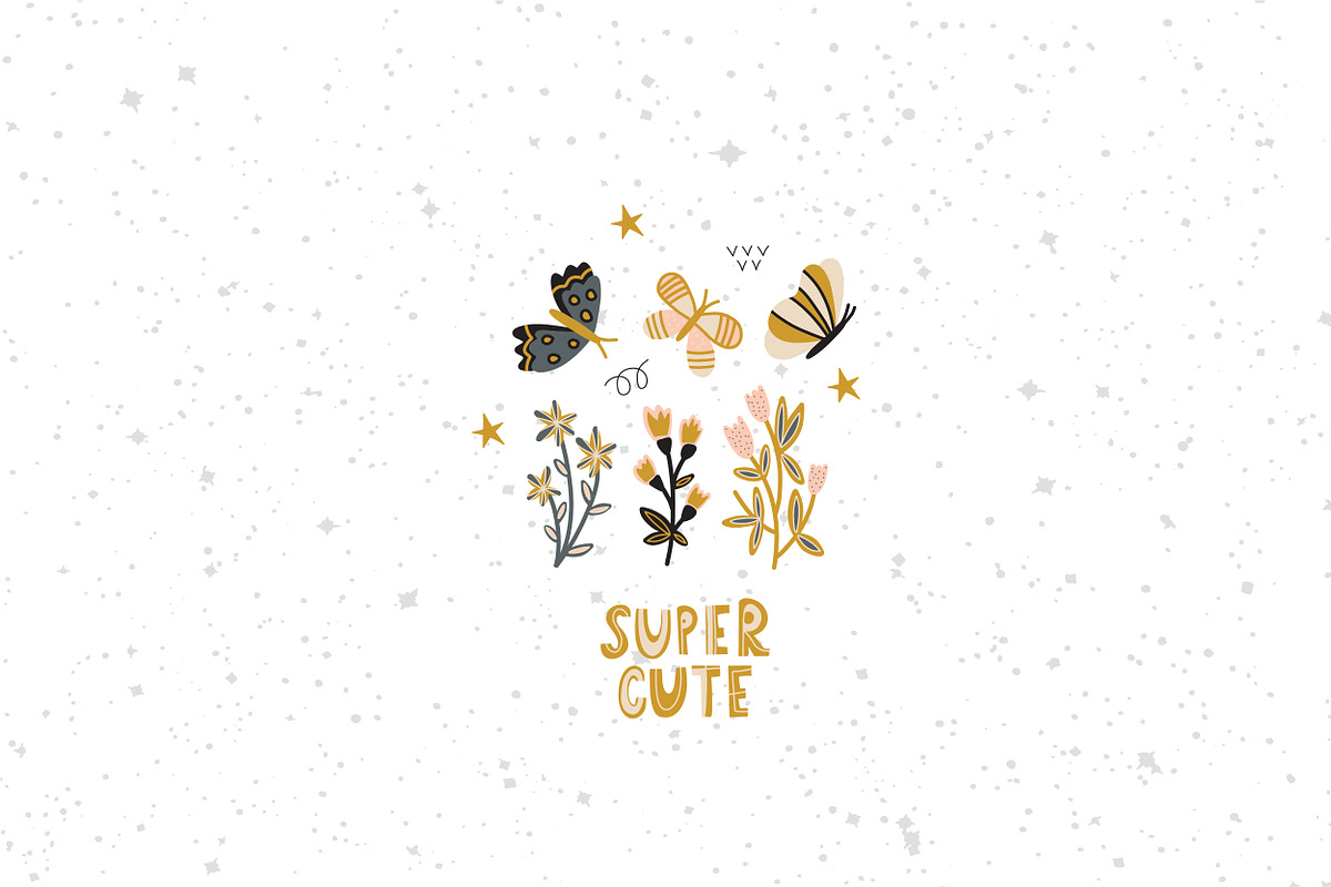 Cute Butterfly 120+ elements, a Decorative Illustration by BAGIRA | Studio (Photo 9 of 9)