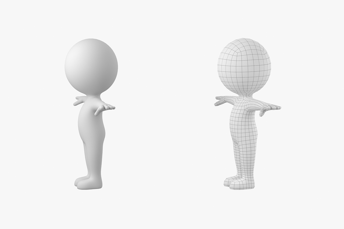 Cute Stickman in T-Pose CAT Rig, a Characters & Person 3D Model by VK Studio (Photo 9 of 19)