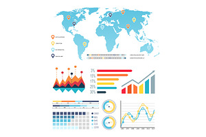 World Map With Diagrams