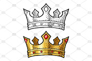 King crown black color engraving, an Object Illustration by MoreVector (Thumbnail 2 of 3)