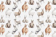 Watercolor Llamas + 2 Patterns, an Animal Illustration by Petite Salade (Thumbnail 4 of 4)