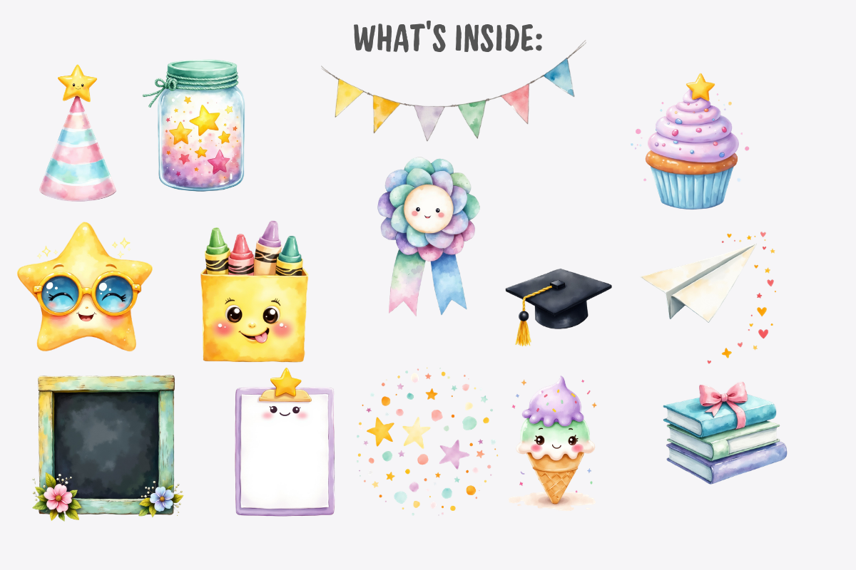 End of School Year Clipart Bundle, a Decorative Illustration by Anca Digital Vibe (Photo 4 of 11)