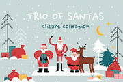 The Santa Trio clipart Collection, an Illustration by svetlatek (Thumbnail 1 of 10)