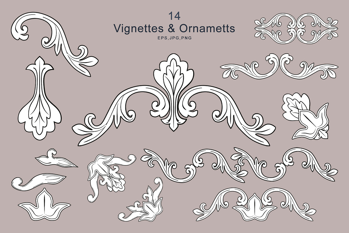 Vintage Vector Frames & Bows, a Decorative Illustration by EL_SUHOVA (Photo 4 of 11)