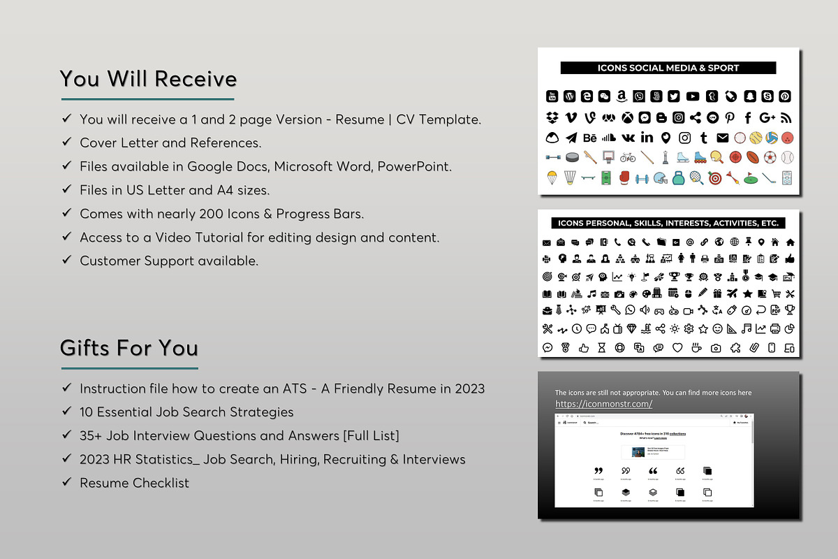 ATS Resume CV Word & Google Docs 52, a Resume Template by MrCam Template Resume|CV (Photo 6 of 8)